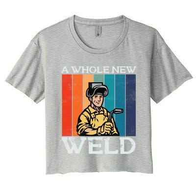 Welder Dad National Welding Month Weld Equipt Welding Meaningful Gift Women's Crop Top Tee