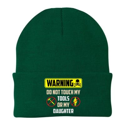 Warning Do Not Touch My Tools Or My Daughter Funny Dad Knit Cap Winter Beanie