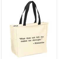 What Does Not Kill Me Makes Me Stronger Nietzsche Zip Tote Bag