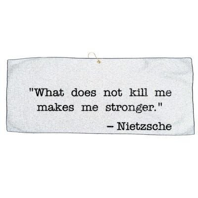 What Does Not Kill Me Makes Me Stronger Nietzsche Large Microfiber Waffle Golf Towel