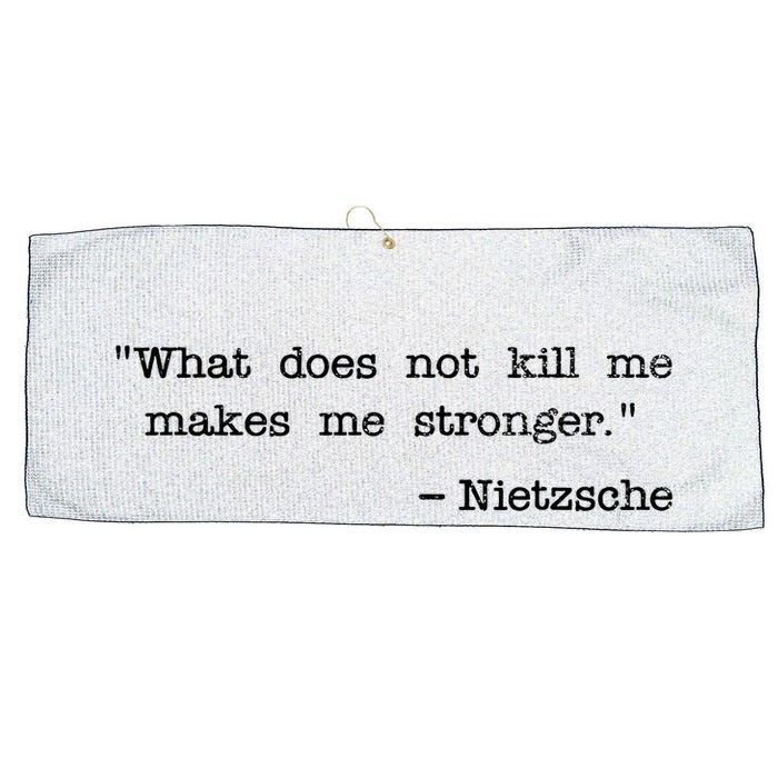What Does Not Kill Me Makes Me Stronger Nietzsche Large Microfiber Waffle Golf Towel