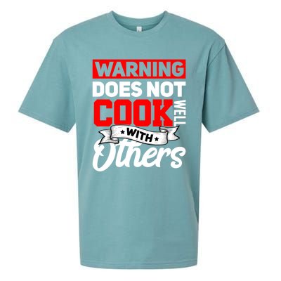 Warning Does Not Cook Well With Others Funny Cooking Chef Gift Sueded Cloud Jersey T-Shirt