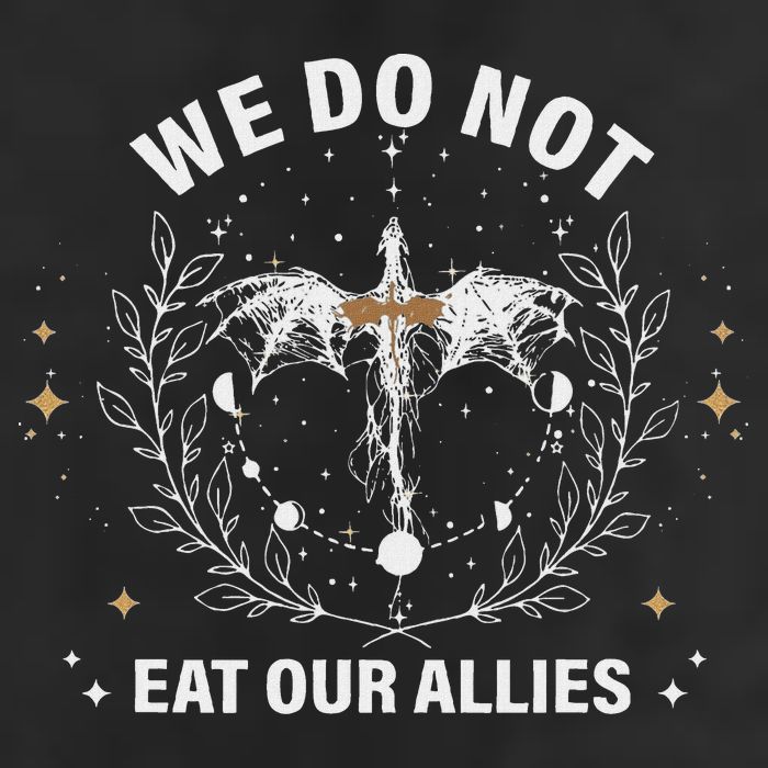 We Do Not Eat Our Allies Dragon Rider 4th Wing Book Bookish 7 Panel Mesh Trucker Snapback Hat