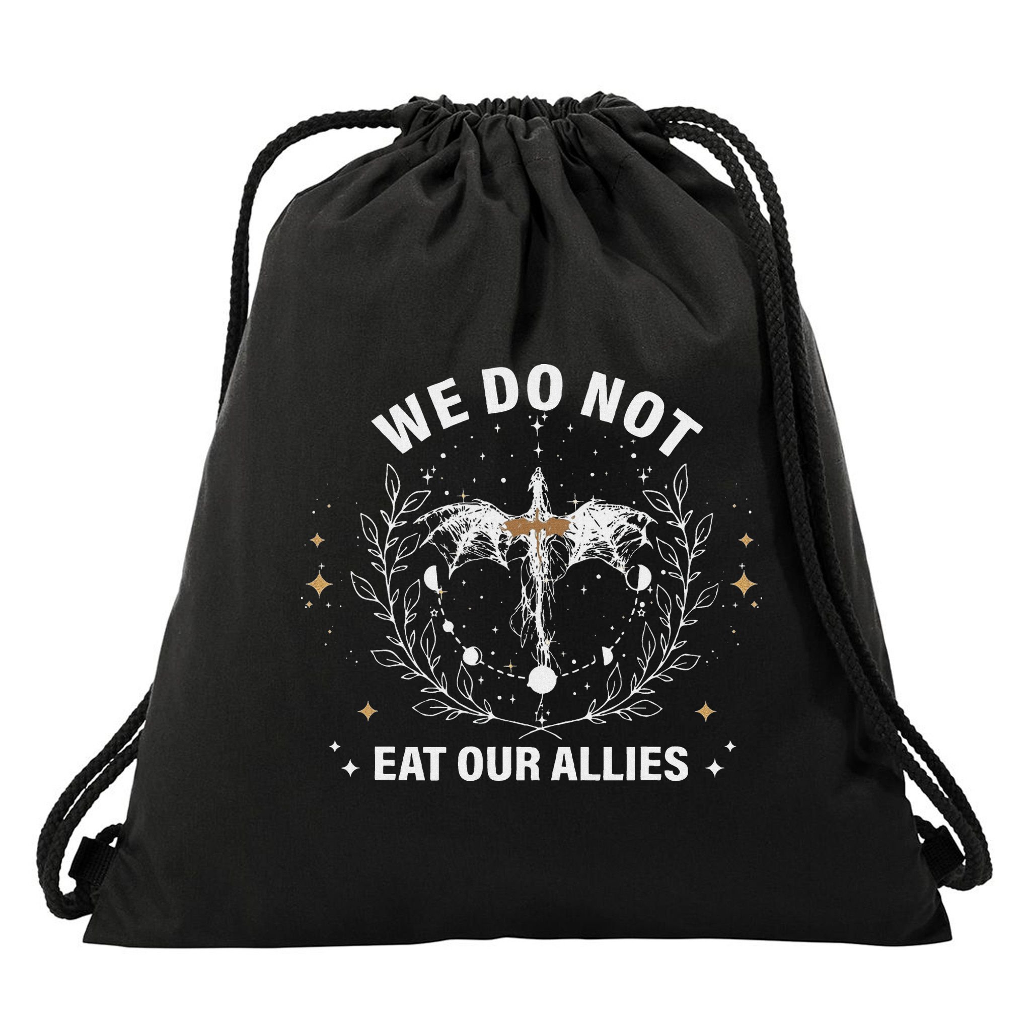 We Do Not Eat Our Allies Dragon Rider 4th Wing Book Bookish Drawstring Bag