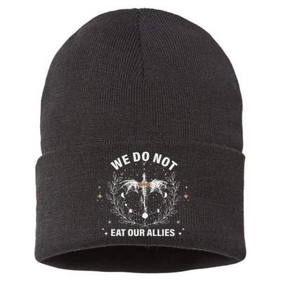We Do Not Eat Our Allies Dragon Rider 4th Wing Book Bookish Sustainable Knit Beanie