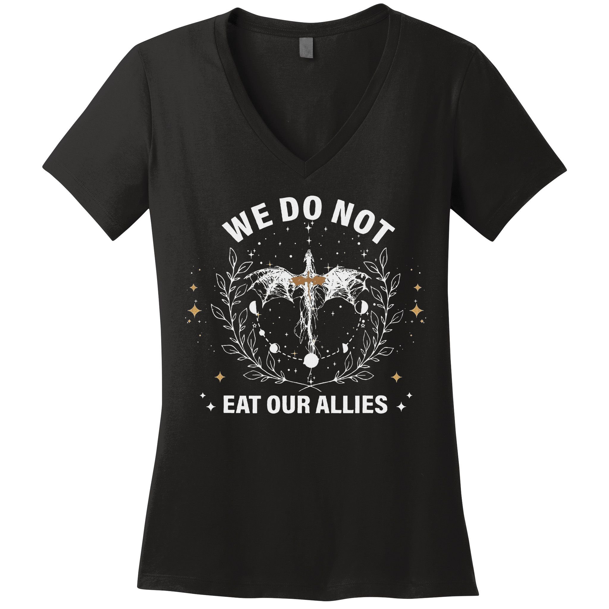 We Do Not Eat Our Allies Dragon Rider 4th Wing Book Bookish Women's V-Neck T-Shirt