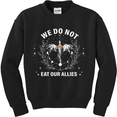 We Do Not Eat Our Allies Dragon Rider 4th Wing Book Bookish Kids Sweatshirt