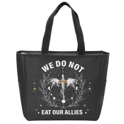 We Do Not Eat Our Allies Dragon Rider 4th Wing Book Bookish Zip Tote Bag