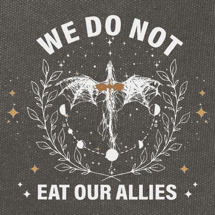 We Do Not Eat Our Allies Dragon Rider 4th Wing Book Bookish Cotton Canvas Backpack