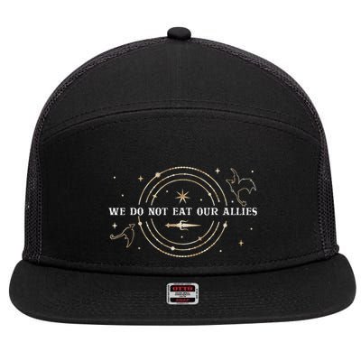 We Do Not Eat Our Allies Dragon Rider Wing Book Bookish 7 Panel Mesh Trucker Snapback Hat