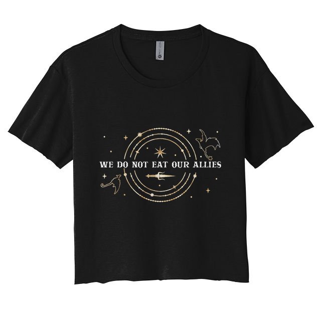 We Do Not Eat Our Allies Dragon Rider Wing Book Bookish Crop Top