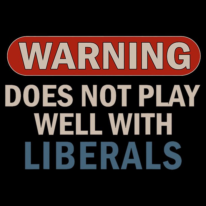 Warning Does Not Play Well With Liberals Flat Bill Trucker Hat