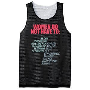 Women Do Not Have To Feminist Mesh Reversible Basketball Jersey Tank