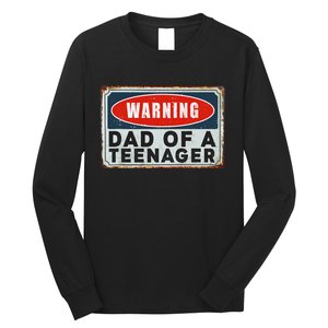 Warning Dad Of A Teenager Funny 13 Years Old Teenage Humor Long Sleeve Shirt