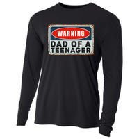 Warning Dad Of A Teenager Funny 13 Years Old Teenage Humor Cooling Performance Long Sleeve Crew