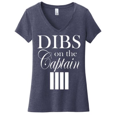 Women Dibs On The Captain Women's V-Neck T-Shirt