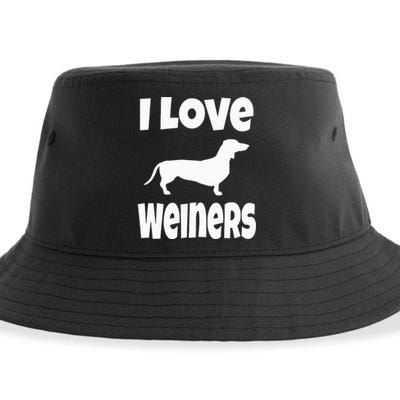 Weiner Dog Owner Lover Mom Dad I Love Weiners Sustainable Bucket Hat