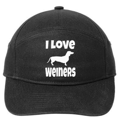 Weiner Dog Owner Lover Mom Dad I Love Weiners 7-Panel Snapback Hat