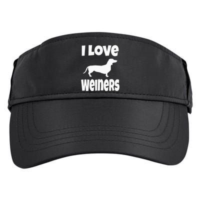 Weiner Dog Owner Lover Mom Dad I Love Weiners Adult Drive Performance Visor