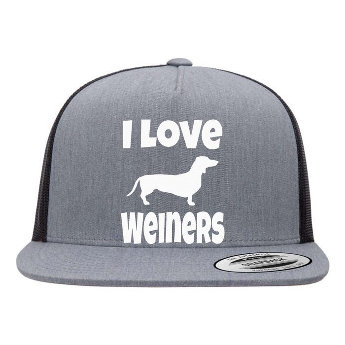 Weiner Dog Owner Lover Mom Dad I Love Weiners Flat Bill Trucker Hat