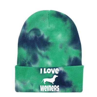 Weiner Dog Owner Lover Mom Dad I Love Weiners Tie Dye 12in Knit Beanie