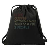 Weimaraner Dog Owner Coffee Lovers Quote Vintage Retro Drawstring Bag