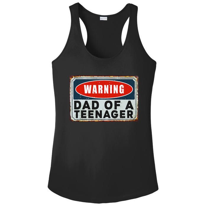 Warning Dad Of A Nager Funny 13 Years Old Nage Humor Ladies PosiCharge Competitor Racerback Tank