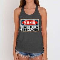 Warning Dad Of A Nager Funny 13 Years Old Nage Humor Women's Knotted Racerback Tank