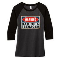 Warning Dad Of A Nager Funny 13 Years Old Nage Humor Women's Tri-Blend 3/4-Sleeve Raglan Shirt