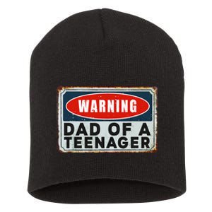 Warning Dad Of A Nager Funny 13 Years Old Nage Humor Short Acrylic Beanie