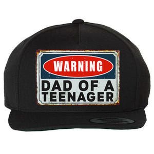 Warning Dad Of A Nager Funny 13 Years Old Nage Humor Wool Snapback Cap