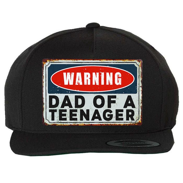 Warning Dad Of A Nager Funny 13 Years Old Nage Humor Wool Snapback Cap