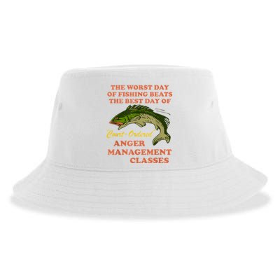 Worst Day Of Fishing Beats The Best Day Of Court Ordered Anger Management Sustainable Bucket Hat