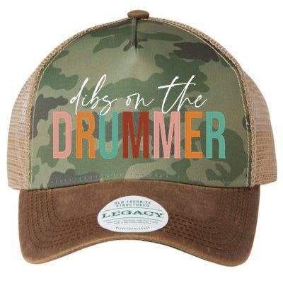 Wife Dibs On The Drummer Funny Drummer  Legacy Tie Dye Trucker Hat
