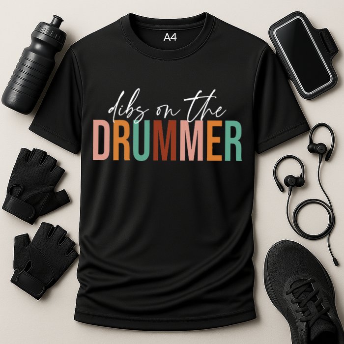 Wife Dibs On The Drummer Funny Drummer  Cooling Performance Crew T-Shirt