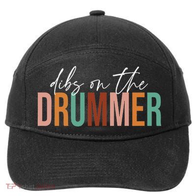 Wife Dibs On The Drummer Funny Drummer  7-Panel Snapback Hat