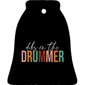 Wife Dibs On The Drummer Funny Drummer  Ceramic Bell Ornament