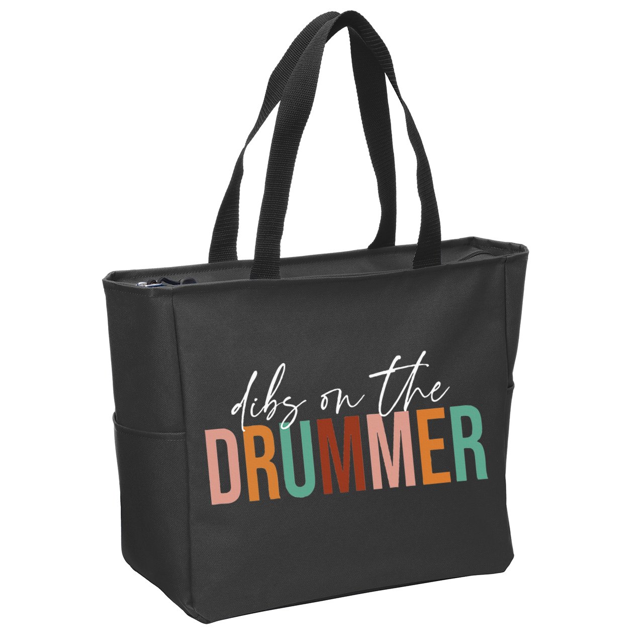 Wife Dibs On The Drummer Funny Drummer  Zip Tote Bag
