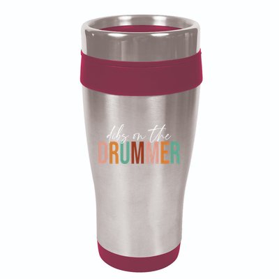 Wife Dibs On The Drummer Funny Drummer  16oz Travel Tumbler