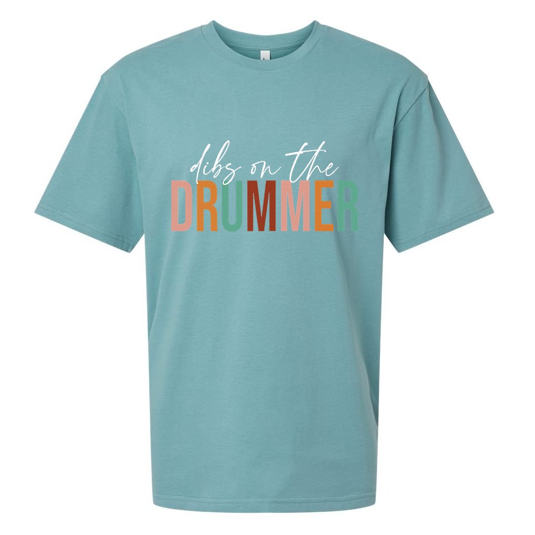 Wife Dibs On The Drummer Funny Drummer  Sueded Cloud Jersey T-Shirt