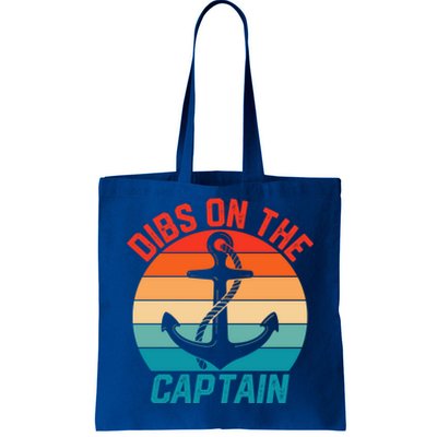 Wife Dibs On The Captain Funny Captain Wife Retro Great Gift Tote Bag