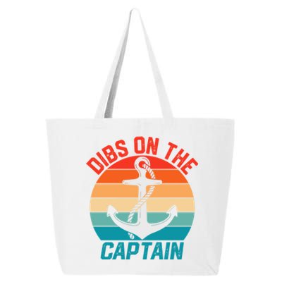 Wife Dibs On The Captain Funny Captain Wife Retro Great Gift 25L Jumbo Tote