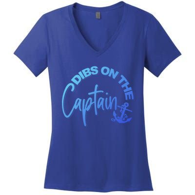 Wife Dibs On The Captain Gift Women's V-Neck T-Shirt