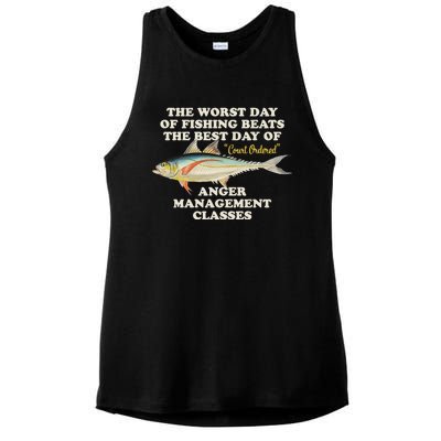 Worst Day Of Fishing Beats The Best Day Of Court Ordered Anger Management Ladies PosiCharge Tri-Blend Wicking Tank