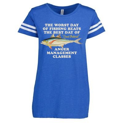 Worst Day Of Fishing Beats The Best Day Of Court Ordered Anger Management Enza Ladies Jersey Football T-Shirt