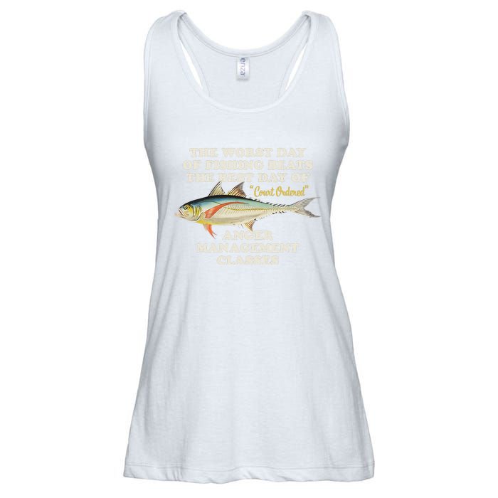 Worst Day Of Fishing Beats The Best Day Of Court Ordered Anger Management Ladies Essential Flowy Tank