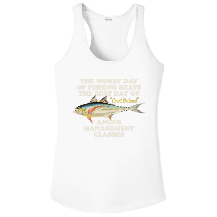 Worst Day Of Fishing Beats The Best Day Of Court Ordered Anger Management Ladies PosiCharge Competitor Racerback Tank