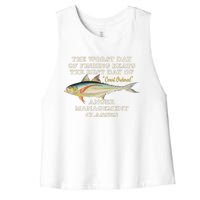 Worst Day Of Fishing Beats The Best Day Of Court Ordered Anger Management Women's Racerback Cropped Tank