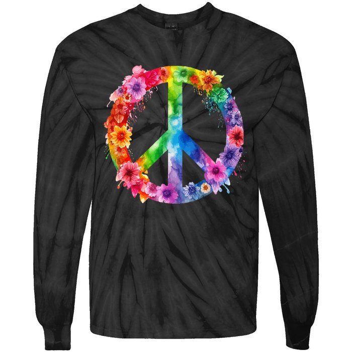 World Day of Peace Signs International of Peace Tie-Dye Long Sleeve Shirt