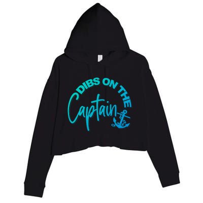 Wife Dibs On The Captain Gift Crop Fleece Hoodie